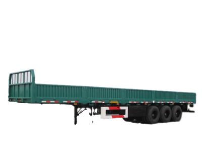 China Truck Trailer Factory Direct Sale Used 3 Axl Loading 50 Ton Goods Floor Trailers Steel Container Transport Cargo Truck Semi Trailer for sale