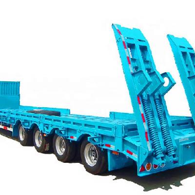 China Truck Trailer China Factory High Specialized New Heavy Duty Transport Large Load Capacity Gooseneck 4 Axles Lowbed Machinery Trailer Semi for sale