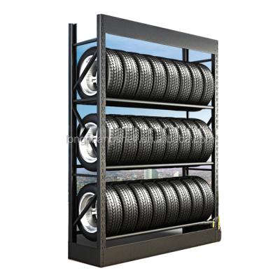 China Classic Auto Tire Display Racks Heavy Duty Storage Warehouse Car Accessories Tire Display Stand for sale