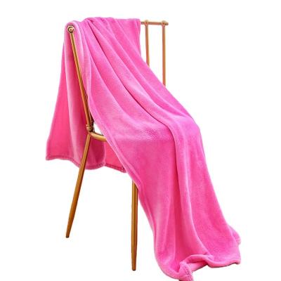 China Solid color manufacturer customized anti-pilling wholesale kdis blanket high quality double sided throw flannel fleece blanket for home for sale