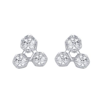 China Other Design S925 Niche Fashion Simple Geometric Female Girl Sense Micro Diamond Earrings Ear Studs Sterling Silver Accessories Who for sale