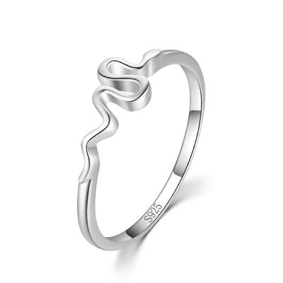 China European S925 Sterling Silver Fashion classic animal platinum plated ring index CLASSIC snake ring and American personality female for sale