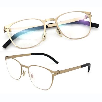 China Glass Blue Blocking Gold Frames Optical Frame Stainless Steel Metal Frame TR90 High Quality Glasses for sale