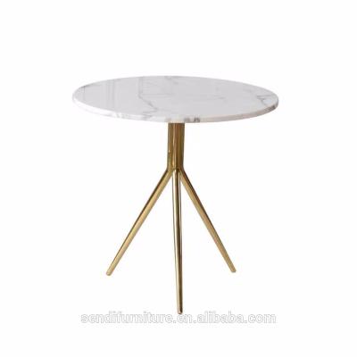 China Living Room Marble Vacuum Plated Top High Quality Side Table for sale