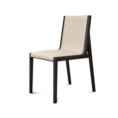 China Modern Wood Frame Eco Leather Seat Dining Chair Wood for sale