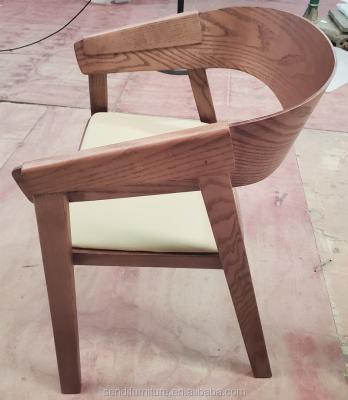 China Wood Frame Modern Leather Seat Dining Chairs for sale