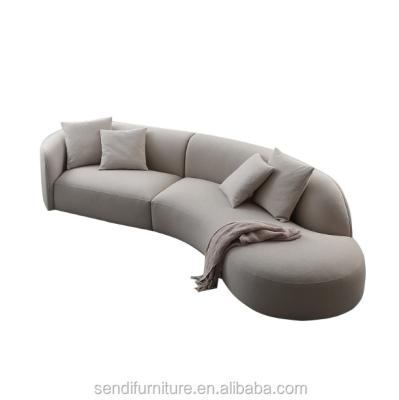 China Comfortable 3 seaters curve shape lounge sofas for sale