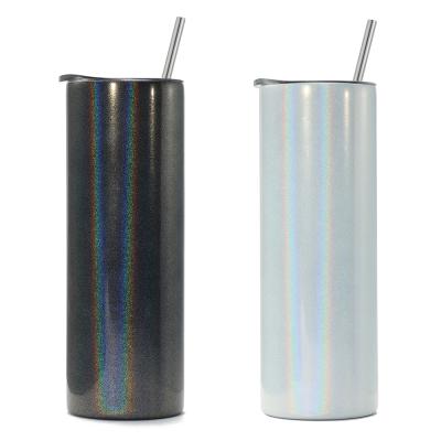 China Viable Wholesale Read Lean EO Ship Glitter Slim Stainless Steel Vacuum Insulated Customized Sublimation Mugs for sale