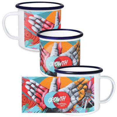 China Viable Wholesale Colorful Printing Classic Sublimation Guaranteed Quality Iron Enamel Spotted Mug for sale