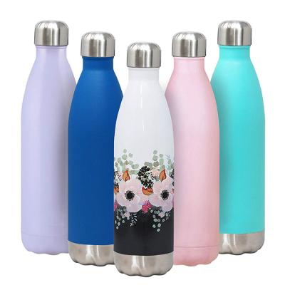 China Sustainable Double Wall Thermal Vacuum Flask Insulated Outdoor Sports Drink Cola Shaped 18/8 Stainless Steel Water Bottles With Custom Logo for sale