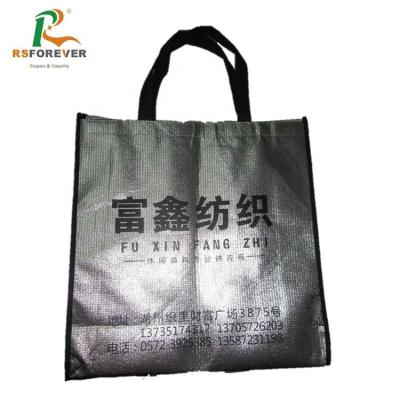 China Handled 120gsm Letter Pattern Printed Reusable PP Laminated Non Woven Tote Shopping Bags for sale