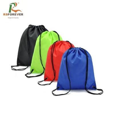 China Drawstring Logo Printing 210D Polyester Drawstring Backpack Customized Shopping Bag for sale