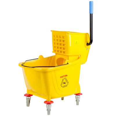 China 26QT/25L Viable Side Press Broom Wringer Bucket Wringer Cart Mop Bucket With Wringer for sale