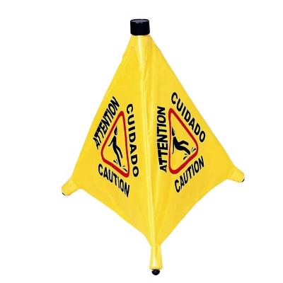 China Sustainable Caution Signs Plastic Auto Caution Wet Floor Sign With Cone Caution Warning Sign for sale