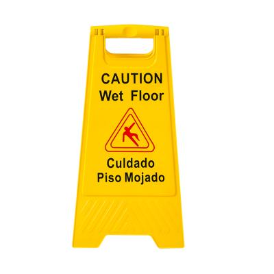 China Viable Yellow A-frame Safety Warning Signs Warn Sign Wet Floor Pattern Precaution Sign PP Customizable Wet Floor Sign for sale