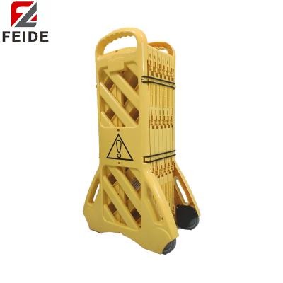 China Portable Expanding Outdoor Plastic Retractable Barrier Flexible Viable Yellow Plastic Expandable Barricade Crash Barrier Gate Traffic for sale