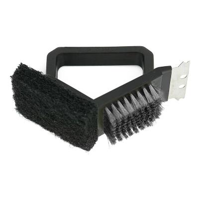 China Viable Brushes Convenient Household Cleaning Brush Metal Brass Cleaning Brush and Scraper Wire Brush for BBQ for sale