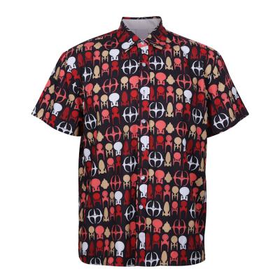 China / Button OEM Customization Printed Custom Poly Short Sleeve Hawaiian Floral Shirt For Men for sale