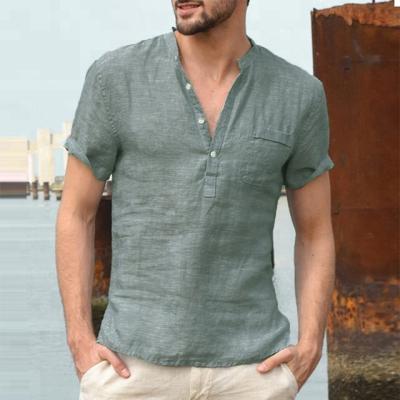 China Breathable Eco - Friendly Men Long Sleeve Cotton Blouse Canvas Shirts for sale