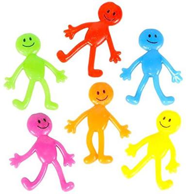 China TPR novelty wholesale tpr sticker soft toys little smile men stretchy toy for kids for sale