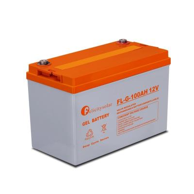 China Electric Power New 12v 100ah Felicity Solar Systems Air To Ground Missile Acidic Deep Cycle Battery Price 2020 for sale