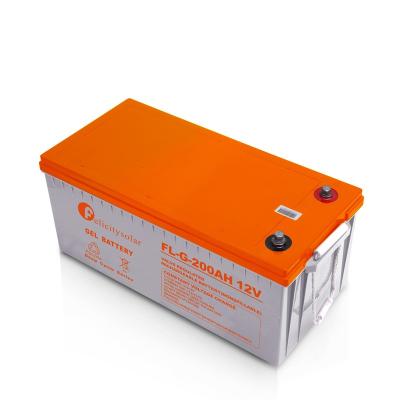 China Home Appliances Guangzhou Felicitysolar 200AH 12V Gel Solar Battery For Solar System for sale