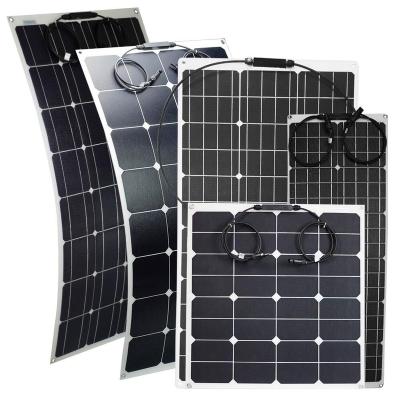 China Waterproof Solar Panel 100W 200W Solar Panel Bulk Orders Brand New Rv Mature Technology Available For Motorhomes System 182mm*182mm for sale