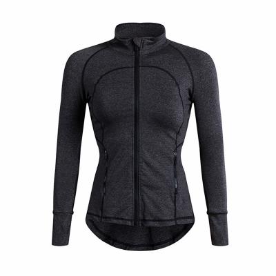 China 2021 New Autumn Winter Yoga Breathable Sports Coat Women's Yoga Stretch Nylon Running Zipper Long Sleeve Top Women's Yoga Top for sale