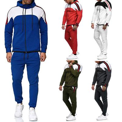 China Anti-wrinkle 2021 new spring and autumn trend men's leisure sports suit fine lines color decorative sweaters for sale