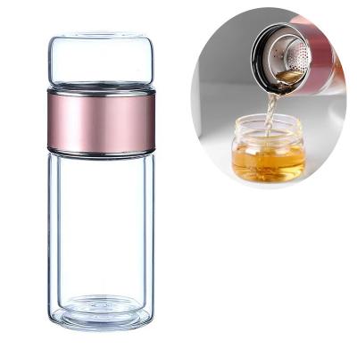 China Wholesale Custom Viable LOGO Leak-Proof Tea and Water Separation Tea Bottle Water Bottle Custom Glass for sale