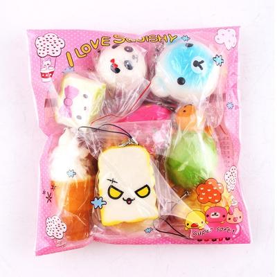 China Rising Random Design Kitchen Toy Wholesale Products China Slow Kawaii Bread Squishy Shape 10pcs Per Pack for sale