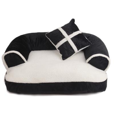 China Wholesale Breathable Washable Luxury Large Cat Soft Rectangle Dog Pet Bed Sofa for sale