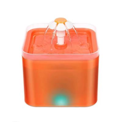 China Automatic Pet Plastic Automatic Dog Cat Cat Colorful Square Smart Fountain for sale