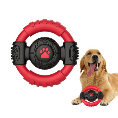 China Fancy stocked flywheel design nylon and safety rubber material made dog chewing toy for sale