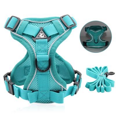 China Thoughtful And Breathable Chest Dog Uniform Strength Four Knots Durable Traction Vest Style Rope Harness Set Isandwich Nylon Mesh Material for sale