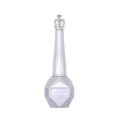 China Wholesale Fancy Unique 12ML Nail Logo Crown Printed Silver Exotic Empty Glass Bottle Cosmetic For Nail Gel Polish for sale