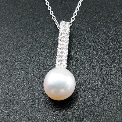 China Luxury Drop Pearl Necklace Gift for Girls Natural Sterling Silver Pearl Necklace Pearl Drop Pearl Necklace Jewelry for sale