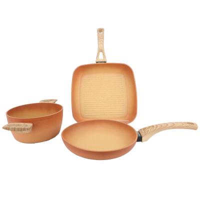 China Sustainable Amercook Terracotta Kitchen Ware Cooking Pot Stick Set Cookware Non Set Household Cookware Cooking Pot Set for sale