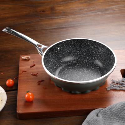 China Amercook's Stocked Warehouses in the US Induction Bottom Die Cast Aluminum Non Stick Coating Wok Cookware for sale