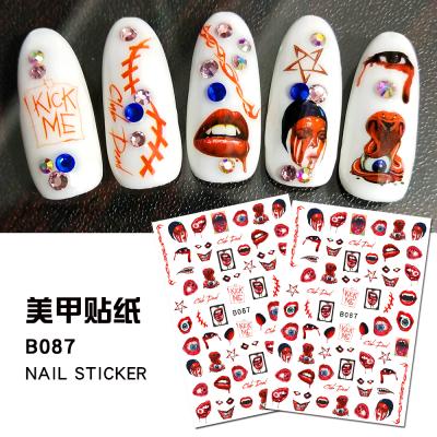 China Nail Art DIY 3D New Arrivals Christmas Halloween Christmas Sticker Decals 2021 for sale