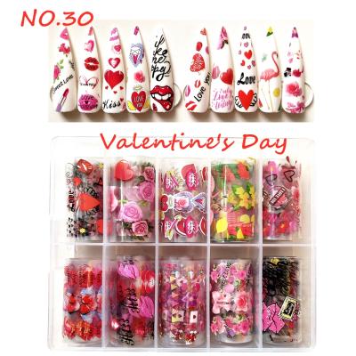 China Valentine Soft Transfer Wraps Nail Designs Manicure Art Flower Decals Transfer Foil Paper Hot Sale Nail Stickers Nail Beauty Products for sale