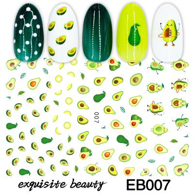 China Plastic Semi Cured UV Gel Fruit Cartoon Nails Art 5d Stickers For Toe for sale