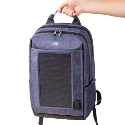 China Waterproof Solar Panel Mochilas Computer Laptop Backpack with 10W Solar Panel Charger for sale