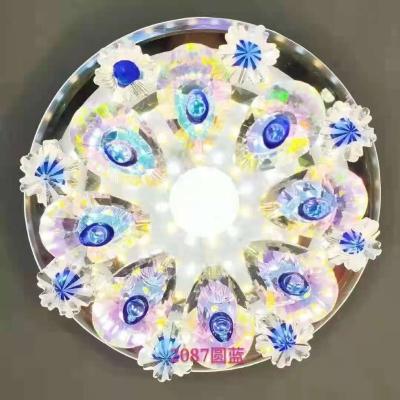 China Farmhouse 3 5w Color Changing Colorful Crystal Modern Led Ceiling Light Lamp For Decoration for sale