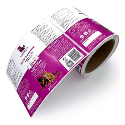 China Waterproof Custom Printing High Quality Labels Dog Food Sticker Labels for sale