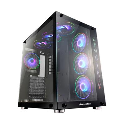 China With Fan RGB Backlit Style PC Gamer Towers Aluminum Customize Gaming Computer Case for sale