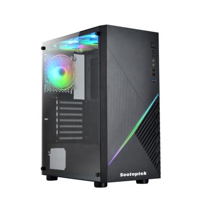 China With Fan In Stock Chinese OEM Gaming System Unit Case PC Computer Desktop Game for sale