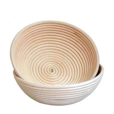 China Wholesale Rattan Bowl Around Basket Proofing Round Sourdough Rattan Fermentation Bread Fermentation for sale