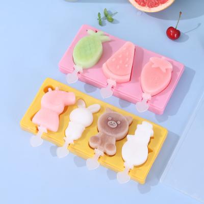 China Cute Animal Food Grade 3d Silicone Molds Silicone Ball Ice Cream Cube Teddy Bear Ice Mold Popsicle Mold for sale