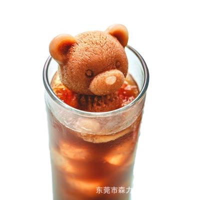 China Wholesale Silicone Amazon SmallTeddy Bear Diy 3d Food Grade Silicone Ice Cube Mold Ice Tray for sale